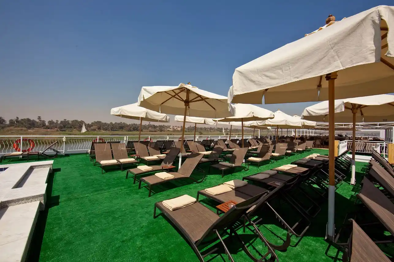 Sun deck of the Steigenberger Legacy Nile Cruise Nile cruise